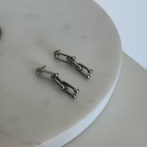 New Silver Color Geometric Drop Earrings